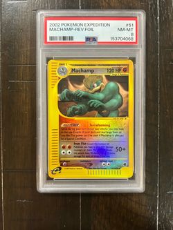 Machamp Reverse Holo 051/165 Expedition Base Set ENG 2002 PSA 8 Rare 🔄✊👊✊