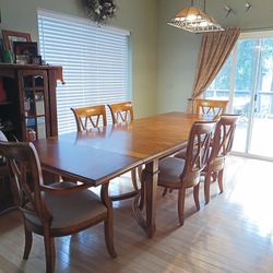 Oak Wood Table And Chair Set