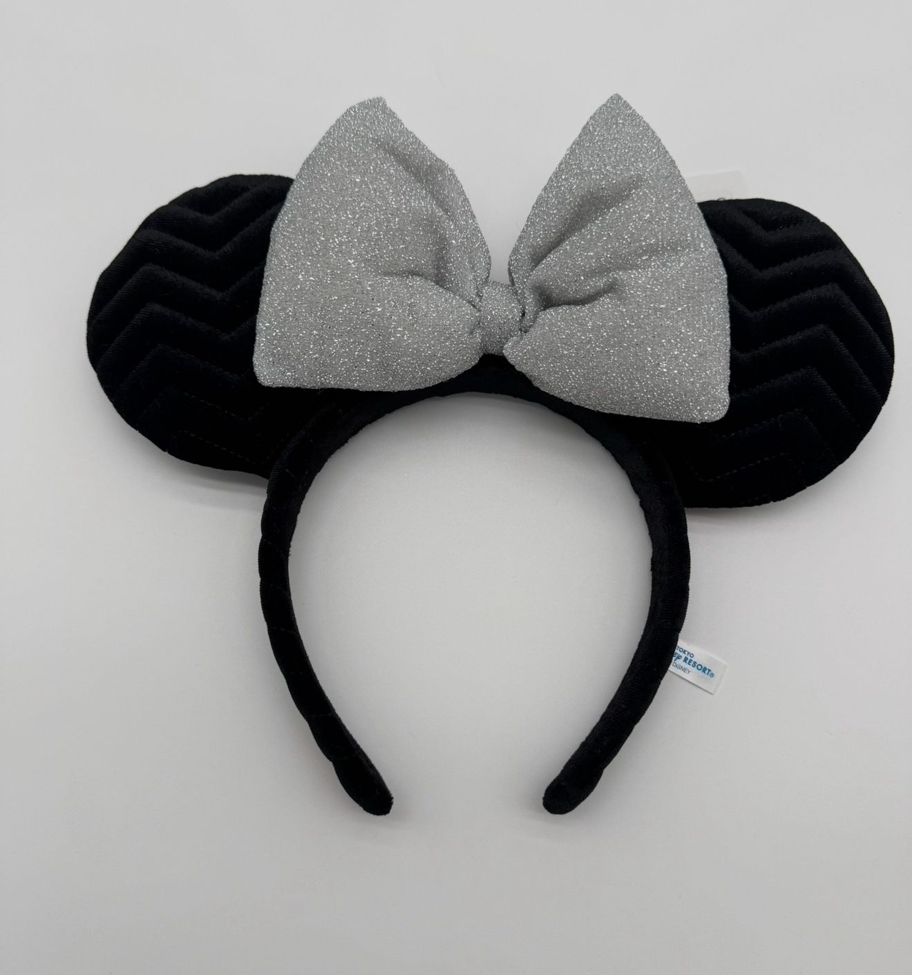 Tokyo Disney Resort Headband Ears Minnie Black Silver Shimmer Ribbon