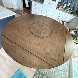 Tall, Wooden Dining Table- With Lazy Susan! Round & Square Options