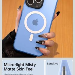 JUESHITUO Magnetic Titanium Glossy for iPhone 15 Pro Max Case with Full Camera Protection [No.1 Strong N56 Magnets] [Military Grade Drop Protection] f