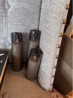 Flameless black grey candles