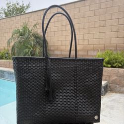 Mexico Woven Black Tote Bag