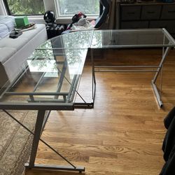 Glass L Shape Table