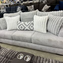 Mondo Silver 3 Pc Sofa, Chair and oversized square cocktail ottoman all 3 pieces while they last!!