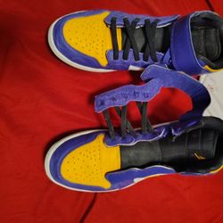 Blue And Yellow Edition Retro Jordans With Zipper Is Velcro Shoe Strings