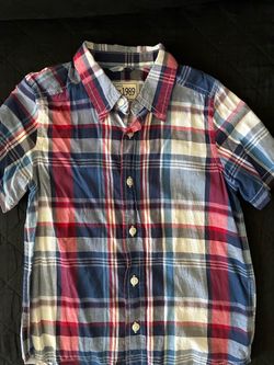 Vintage red & blue button up
