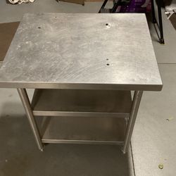 Stainless Steel Prep Cook Work Table With 2 Shelves