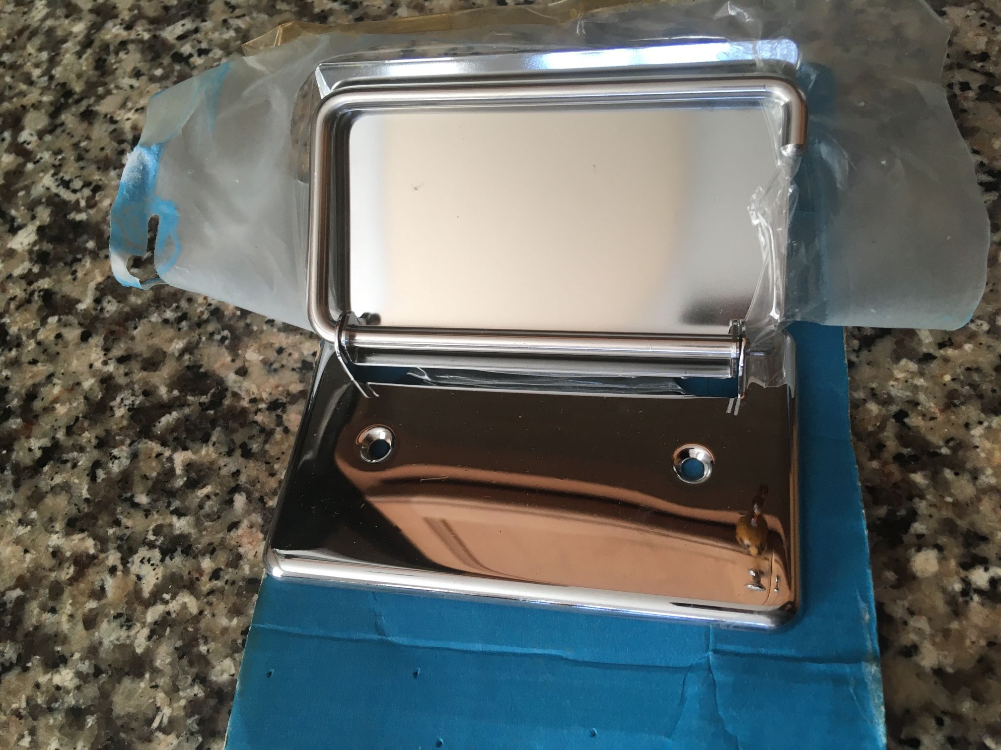 Chrome Toilet Roll Holder with Cover