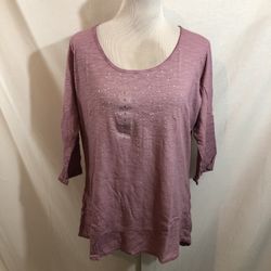 Madison & Berkeley “Berry” 3/4 Sleeve Top With Silver Studs - Womens XL, NWT, bust 22.5”  