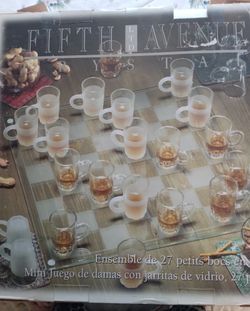 Glass Mini Mug Checker Set