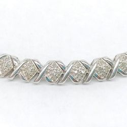 Sterling Silver 1ctw Diamond Tennis Bracelet