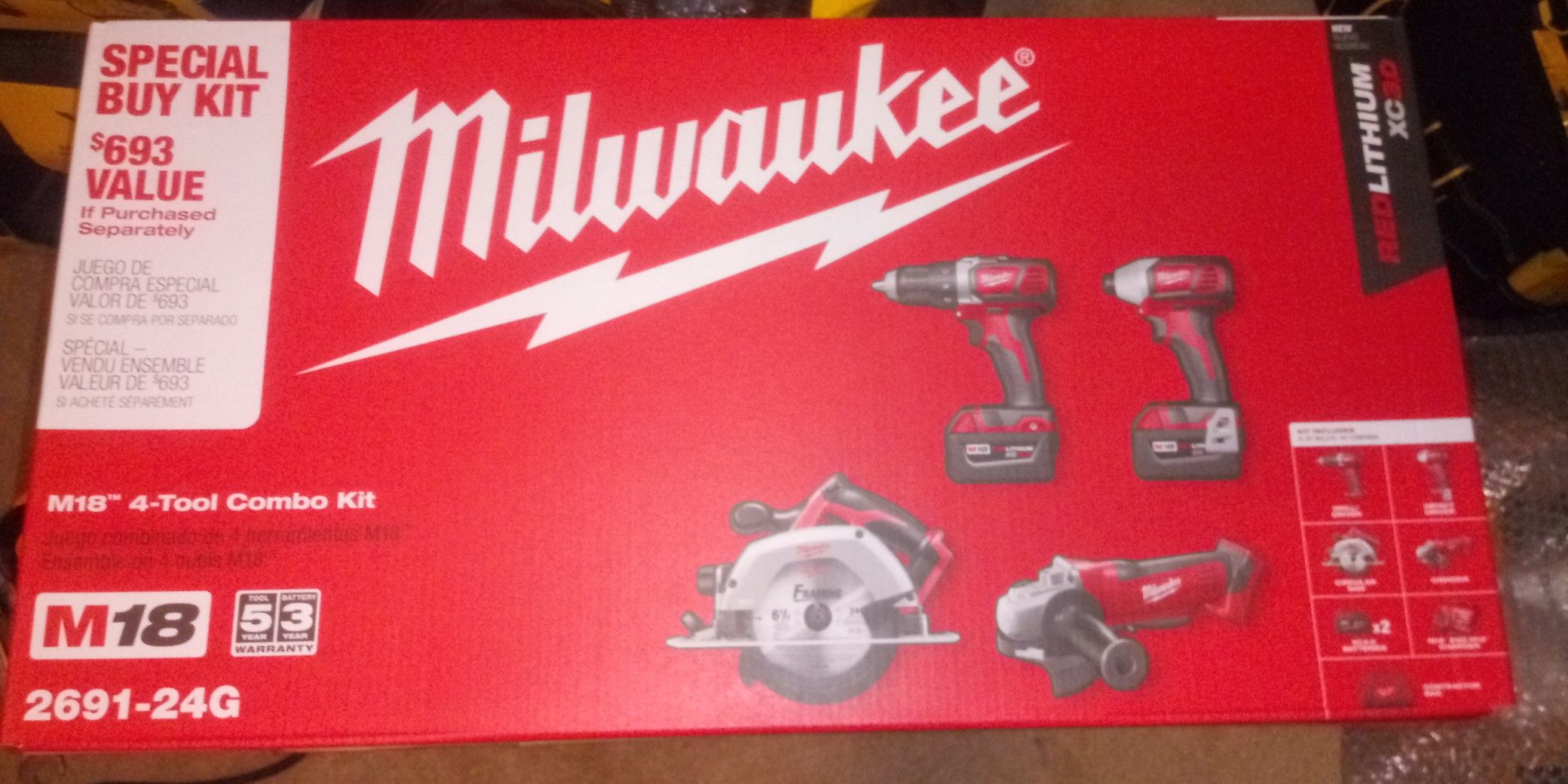 Milwaukee combo 4 piezas M18