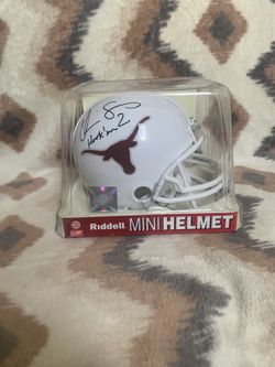 CHRIS SIMMS AUTOGRAPH TEXAS LONGHORNS MINI HELMET BECKETT HOOK EM SIGNED AUT0