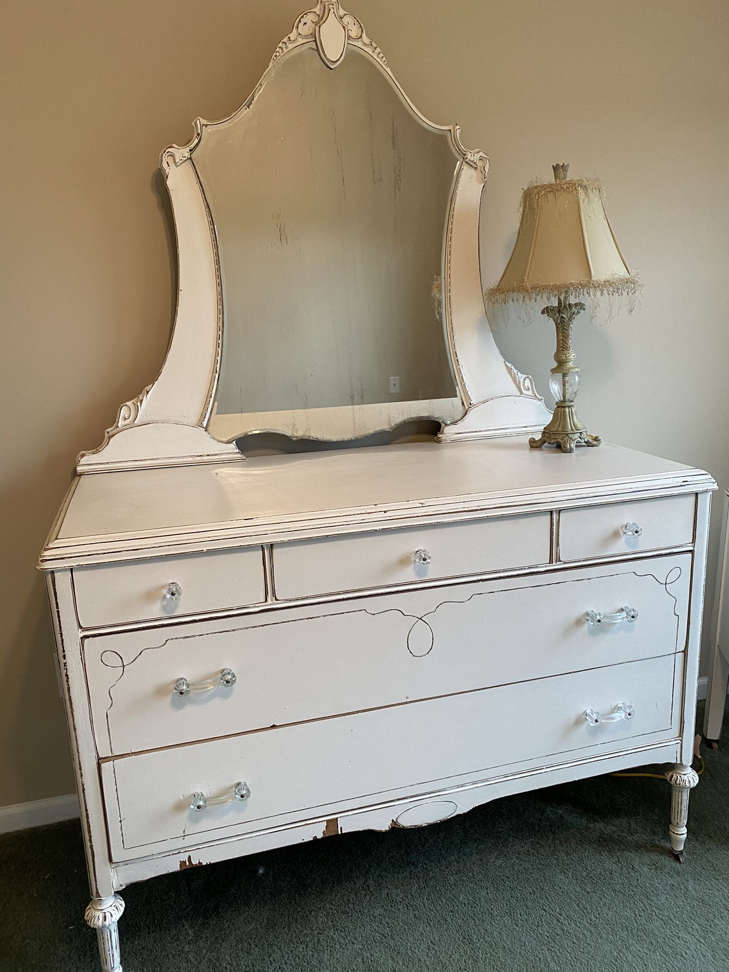 Shabby Chic Dresser And Mirror Vintage