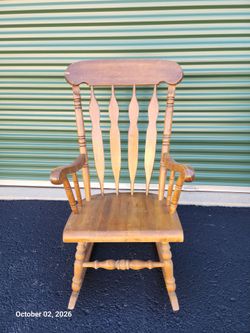 Solid Wood Spindle Back Rocking Chair