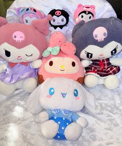 Sanrio Plush Lot – Kuromi, My Melody, Cinnamoroll Large-$10 Small-$5