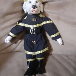Dalmatian Fireman Dog Doll 1994 Heritage Mint Porcelain Firefighter 15" Vintage