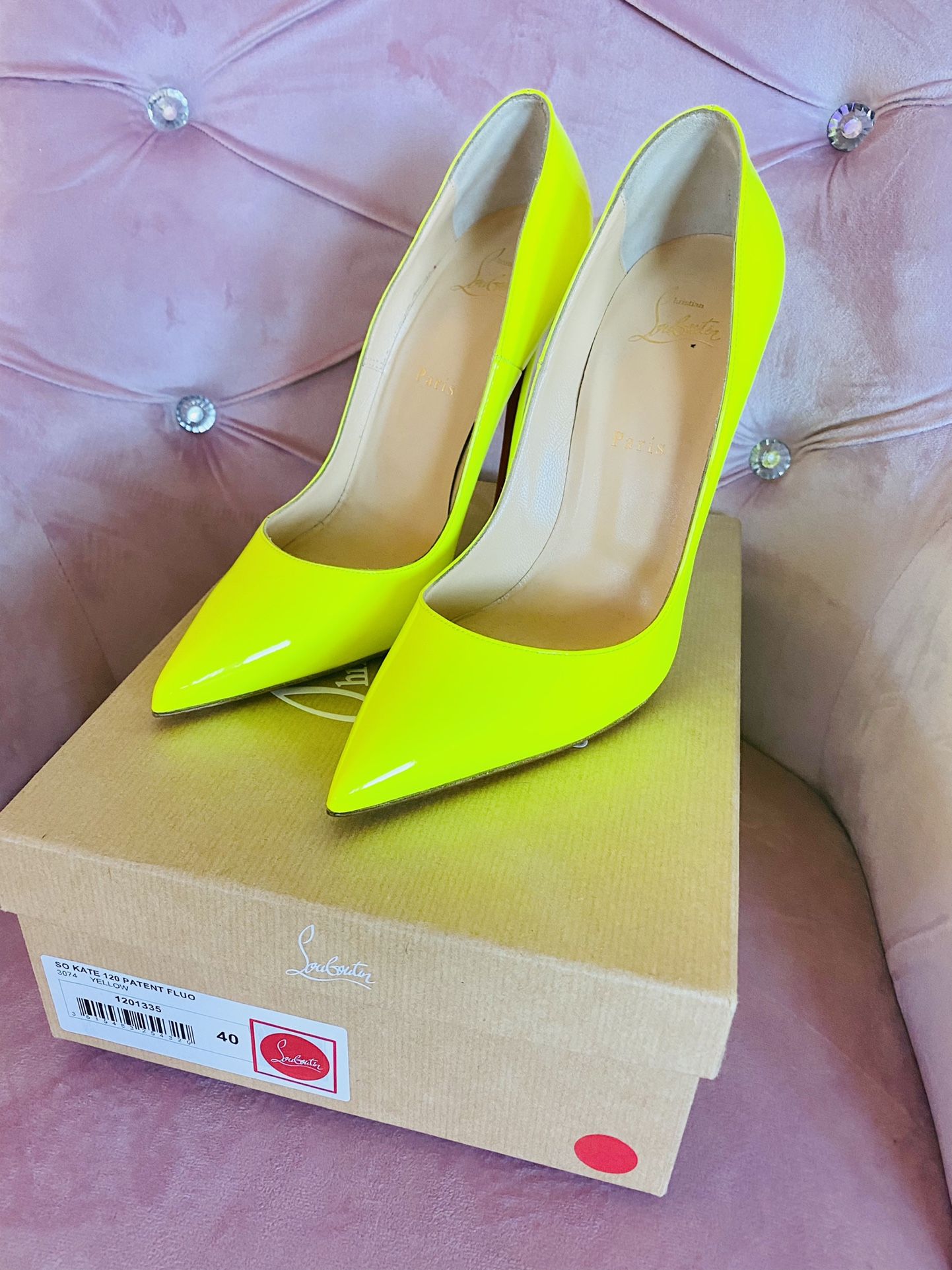 Christian Louboutin So Kate 120 Patent Fluo Patent Leather Pumps