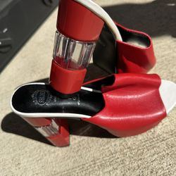 Women’s Size 7 Red White Heels