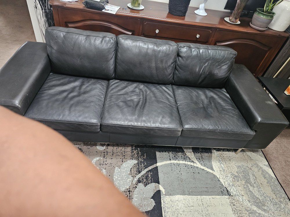 Moroni Leather Sofa  3 Seater Italian Leather 