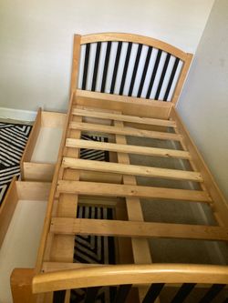 TWIN BED WITH TWO UNDER BED STORAGE DRAWERS $80