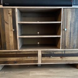 TV Stand Console - Entertainment Center - Wood