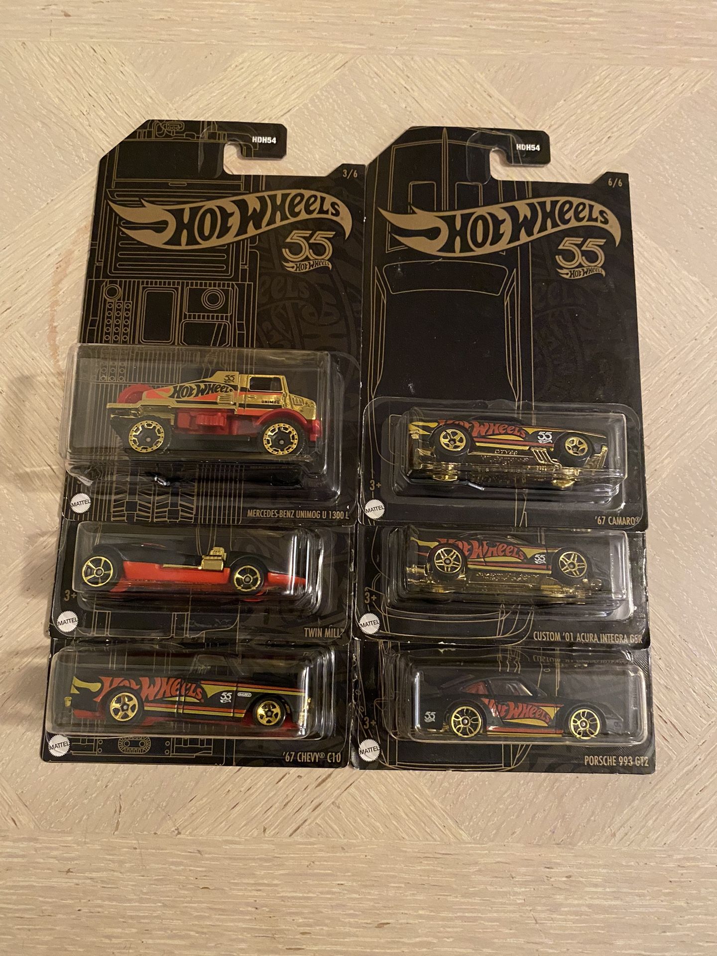Hot Wheels 55th Anniversary Cars With Chase Full Set