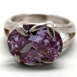 Ladies Quartz/Silver Ring