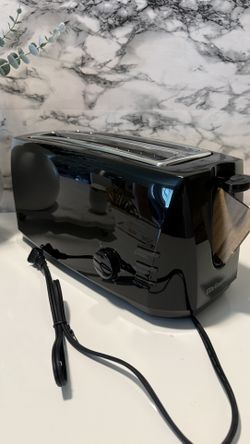 Gourmet ECT4829B Long Slot 4 Slice Toaster, 6 Toast Settings Toaster Defrost, Reheat, Cancel Functions