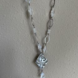 Sterling Silver & Crystal Reversible Necklace