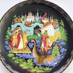 Russian Legends Fairy Tales 1990 Porcelain Plate With Certificate And Original Box