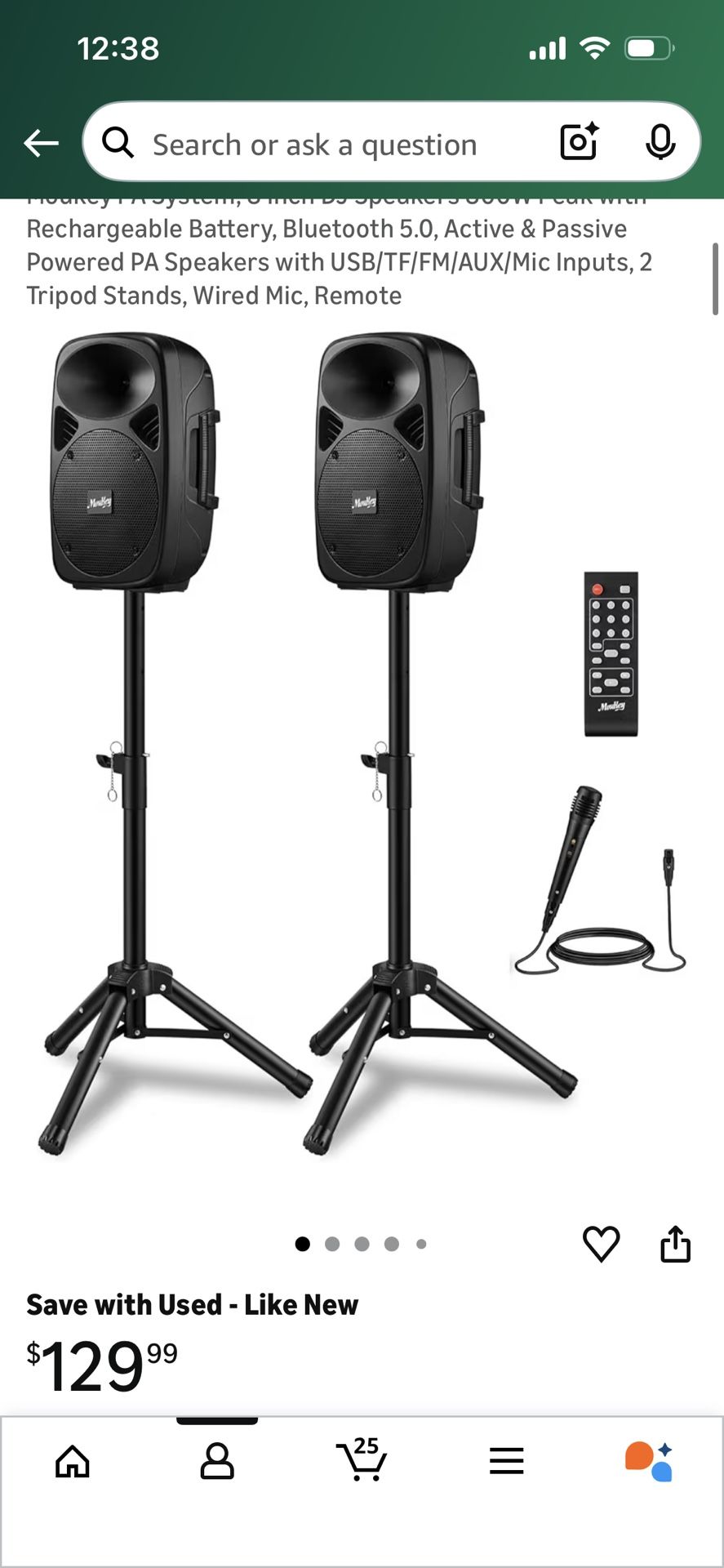 PA Speaker System with Stands