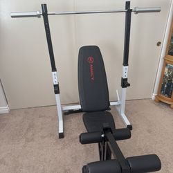 Adjustable Bench Press/incline and Squart Rack, Adjustable With 25lb Free Weights