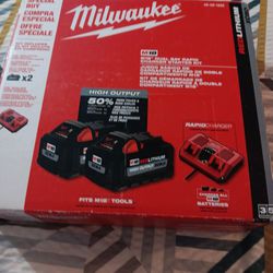 Milwaulkee M18 2 8.0 Batteries and Charger