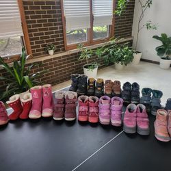 Boy Girl Genuine Leather Real Fur Fall Winter Shoes