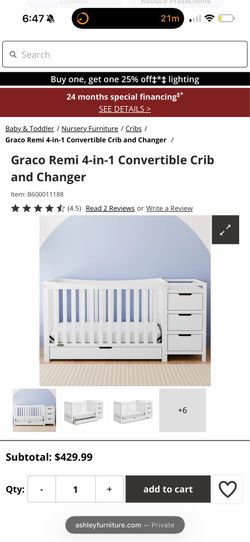 Graco Remi 4-in-1 convertible crib and changer