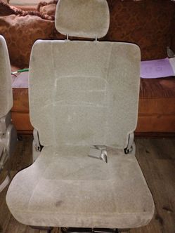 Beige Fabric Car Seat with Headrest