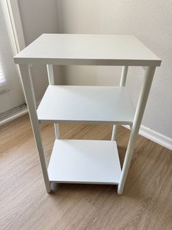 White 3-Tier Side Table / Nightstand