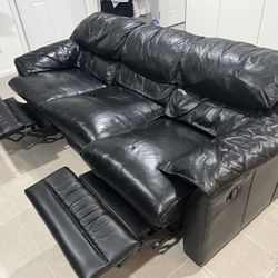 Black Leather Reclining Couch