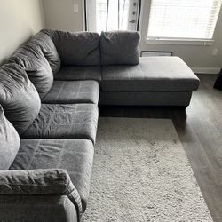 Sectional Couch with Rug & Wall Art – Bundle Deal!