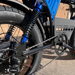 1500 Watt Electric Ebike, 35-39mph, Fat Tire, Includes Center Basket, 18ah Battery Incl (Blue Or Sand)