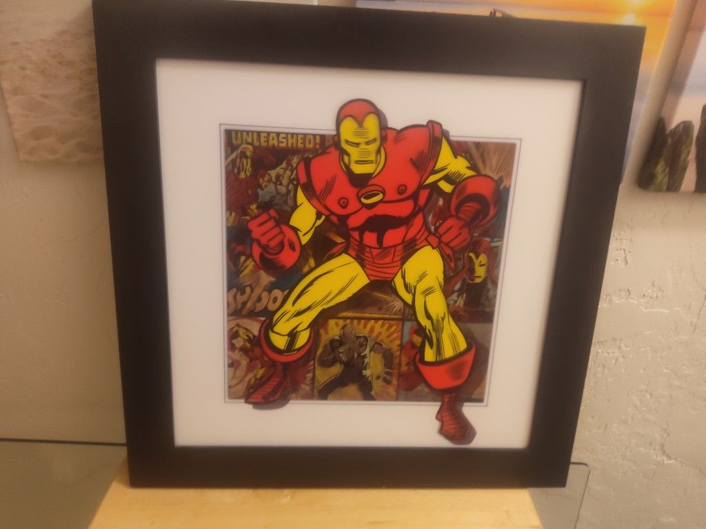 Marvel IRONMAN 3-D Lenticilar Printed Framed Art Piece 