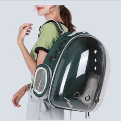 Green-PetPack Adorable Bubble Carrying Bag for Small, medium dogs Cats, Space Capsule Pet Park, Hiking backpack, Airline Approved Travel Carrier 