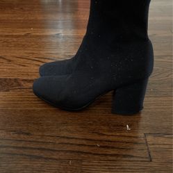 Marc Fisher Black Sparkle Booties 8 M