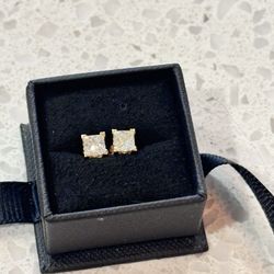 1 Ct Diamond Earrings Yellow Gold