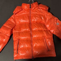 orange moncler puffer