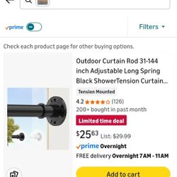 Spring loaded tension curtain rod 31-144