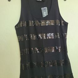 BLACK SEQUINCE TANK TOP BRAND NEW 