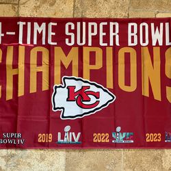 Kansas City Chiefs 4x Super Bowl Championship 3’x5’ Flag Banner